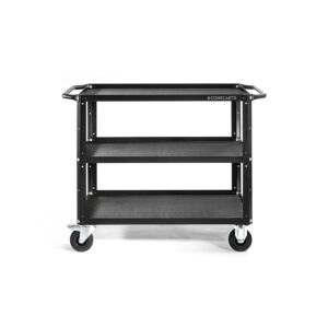 CONECARTS Large cart - with rubber mat, 3D texture - three shelves