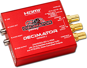 DECIMATOR 2: 3G/HD/SD-SDI to HDMI with De-Embedded Analogue Audio