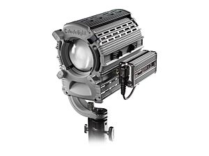 1000W focusing tungsten kit. Contains DLH1000T light head, barn door and 2x 1000W lamps, single ended. European cable.