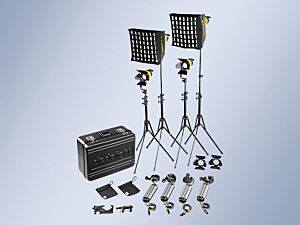 4 Light DLED Kit - DAYLIGHT (STANDARD) - 4x DLED4-D with soft box power supplies and accessories - AC (90-264 V AC, Euro