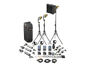 3 Light DLED Kit - BICOLOR (MASTER) - 3x DLED4-BI with soft box, battery power supplies, batteries, DP1.2 and accessorie
