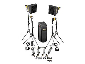 4 Light DLED Kit - BICOLOR (BASIC) - 4x DLED4-BI with 2x soft box, DP1.2 and accessoriesAC only (90-264  V AC, European